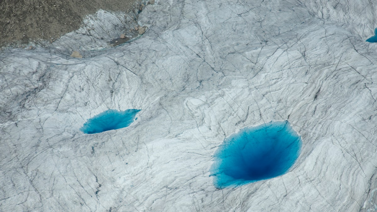 Glacier ice melting