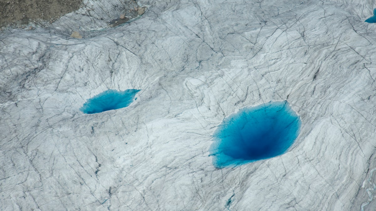 Glacier ice melting