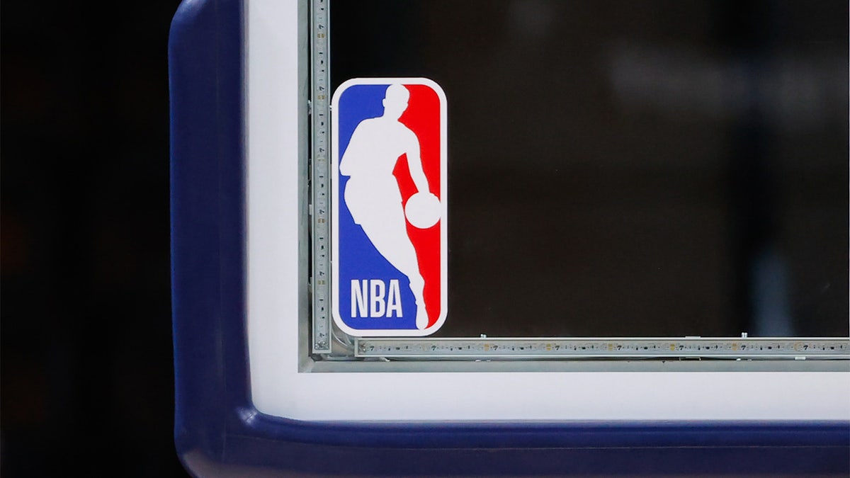 NBA logo on a backboard