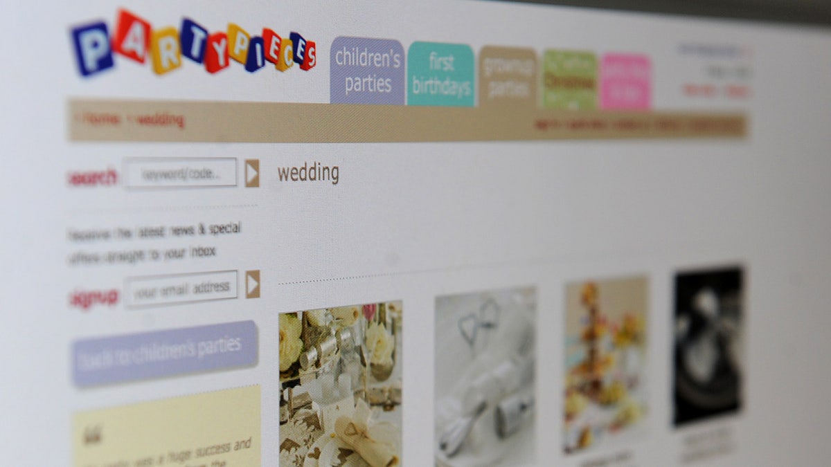 A general view of a party planning website