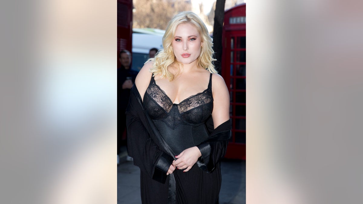 A close-up of Hayley Hasselhoff in black lingerie