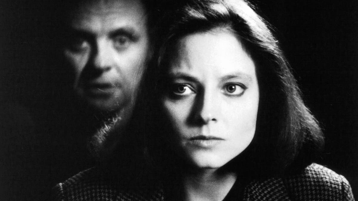 A close-up of Anthony Hopkins and Jodie Foster from a scene of Silence of the Lambs