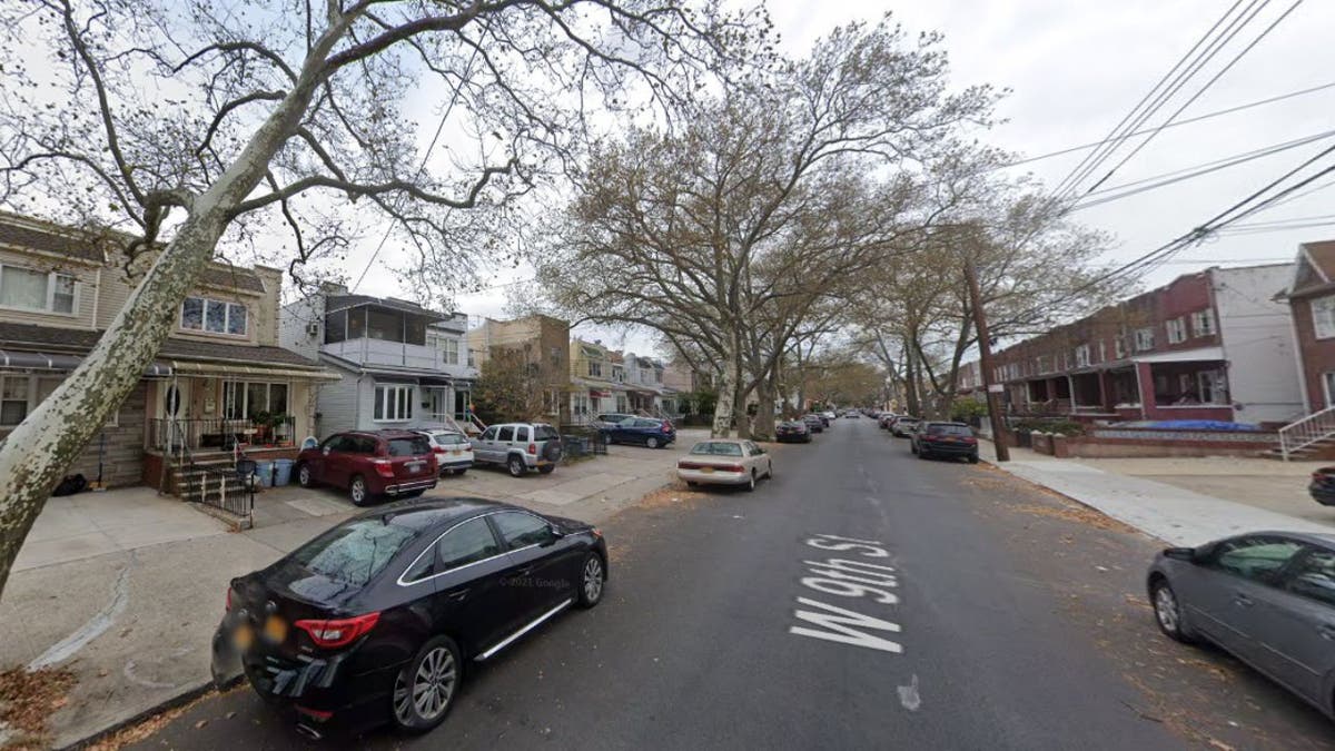 A street view in Brooklyn where a mad was beaten to death