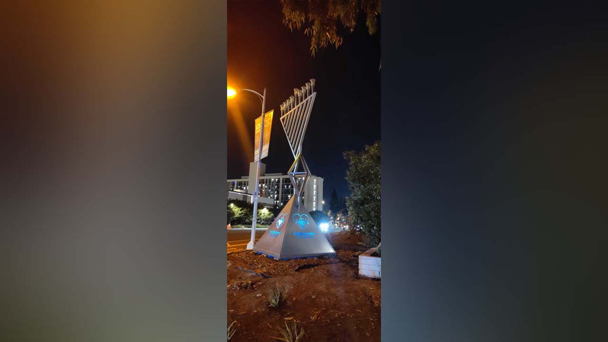 Destroyed menorah at SDSU