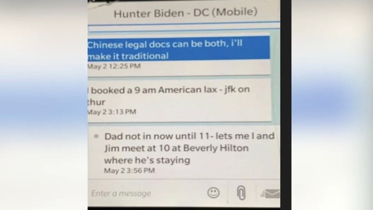 text message, Hunter Biden