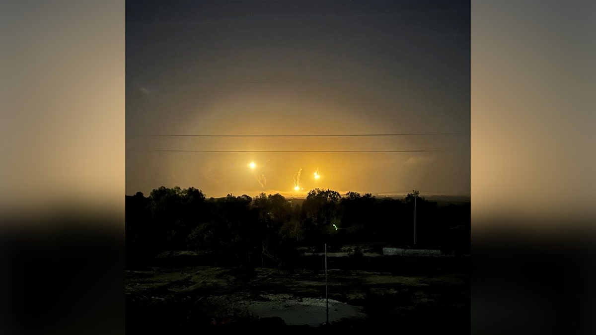 Flares over Gaza.