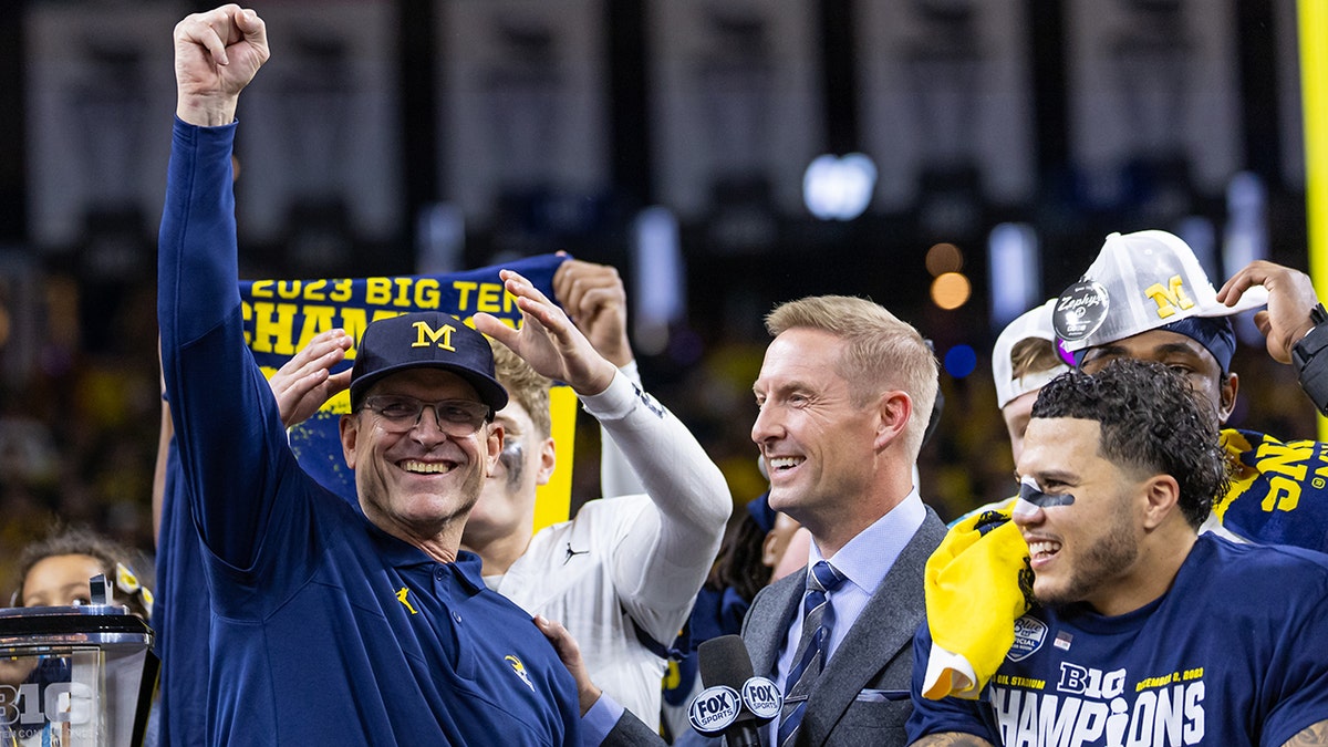 Jim Harbaugh happy