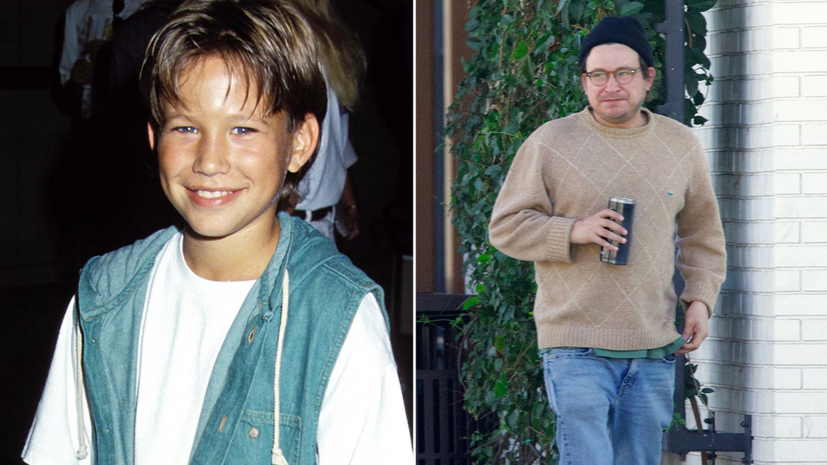 A photo of young Jonathan Taylor Thomas side by side present day photo of Jonathan Taylor Thomas