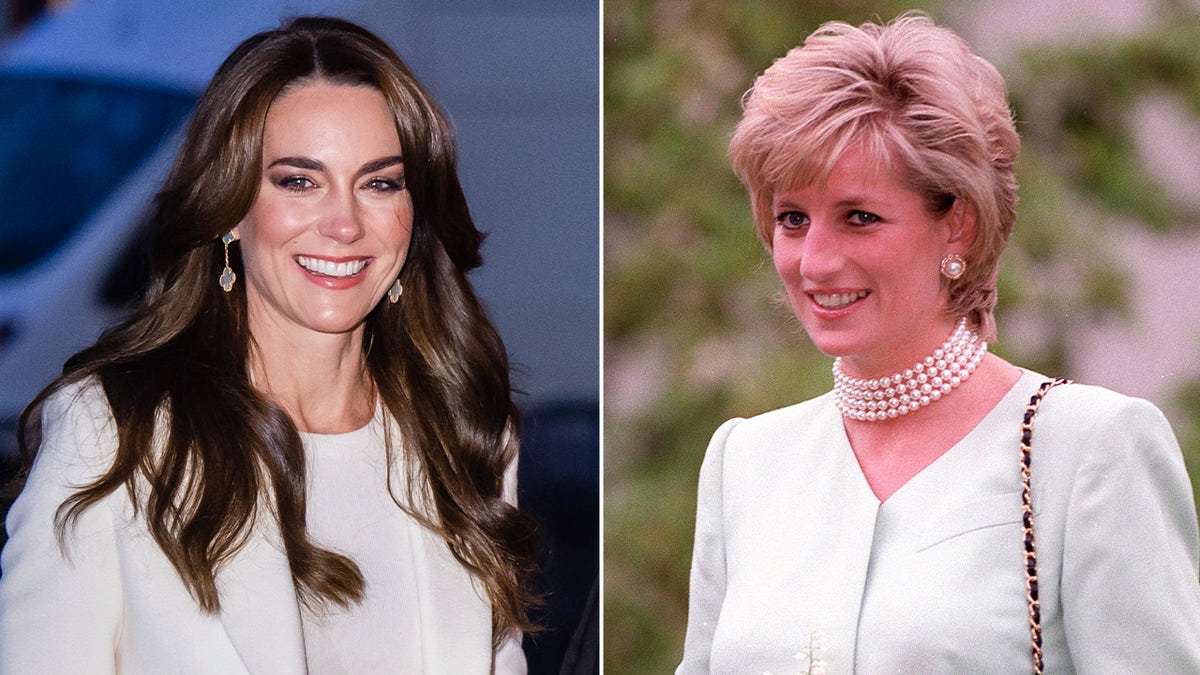 Kate Middleton split screen with Princess Diana