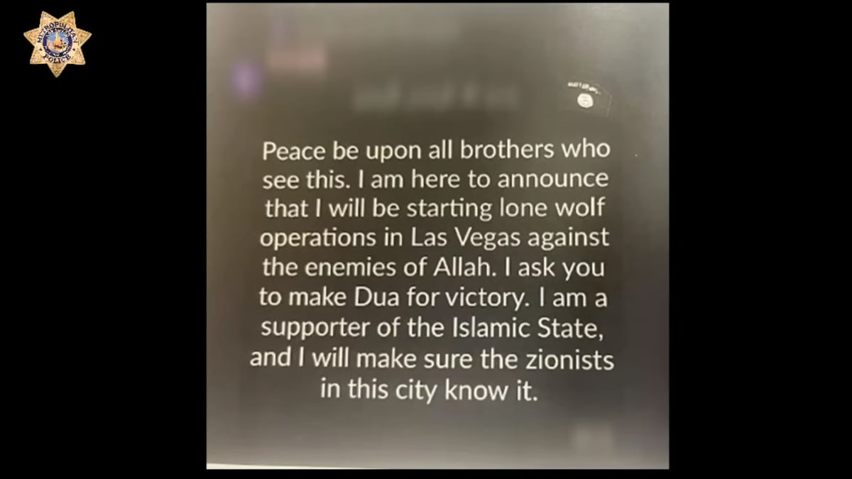 Nov. 28 social media post threatening a terrorist attack on Las Vegas in support of ISIS