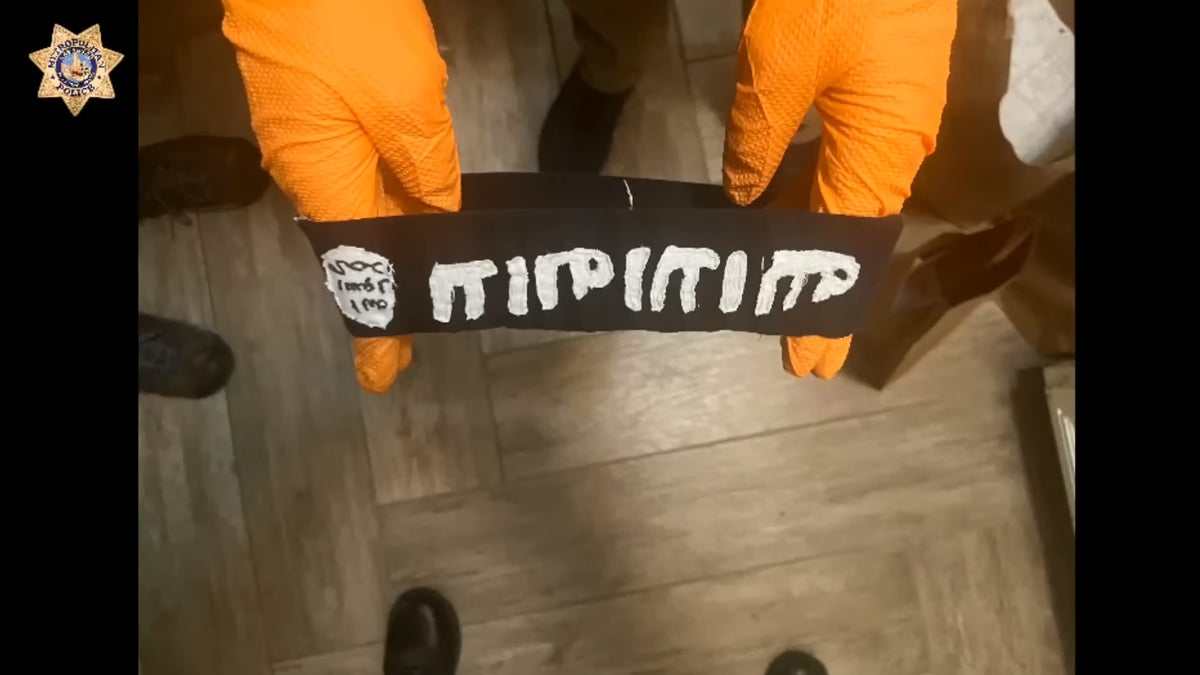 Handmade ISIS headband that was recovered with other ISIS-related propaganda