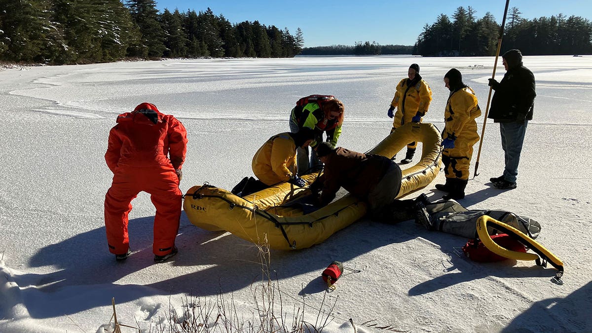 Maine man drowns in lake after checking ice thickness for fishing 2 Maine rescue workers