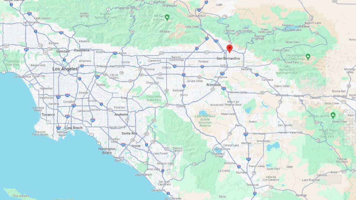 Map showing location of San Bernardino