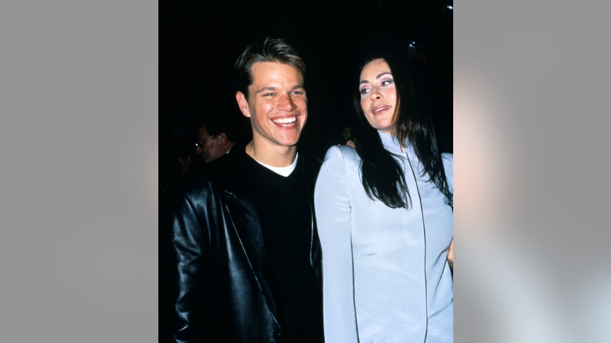 Matt Damon and Minnie Driver attend a premiere