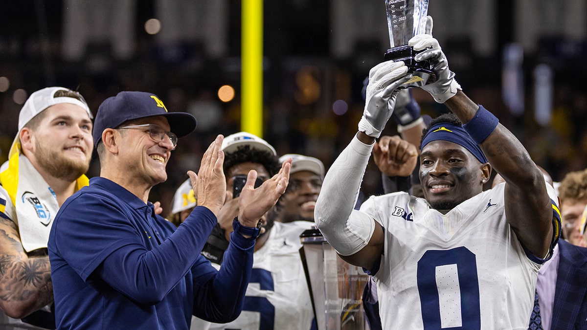 FOX’s NFL broadcasts among most-watched shows of 2023 2 Mike Sainristil holds the trophy