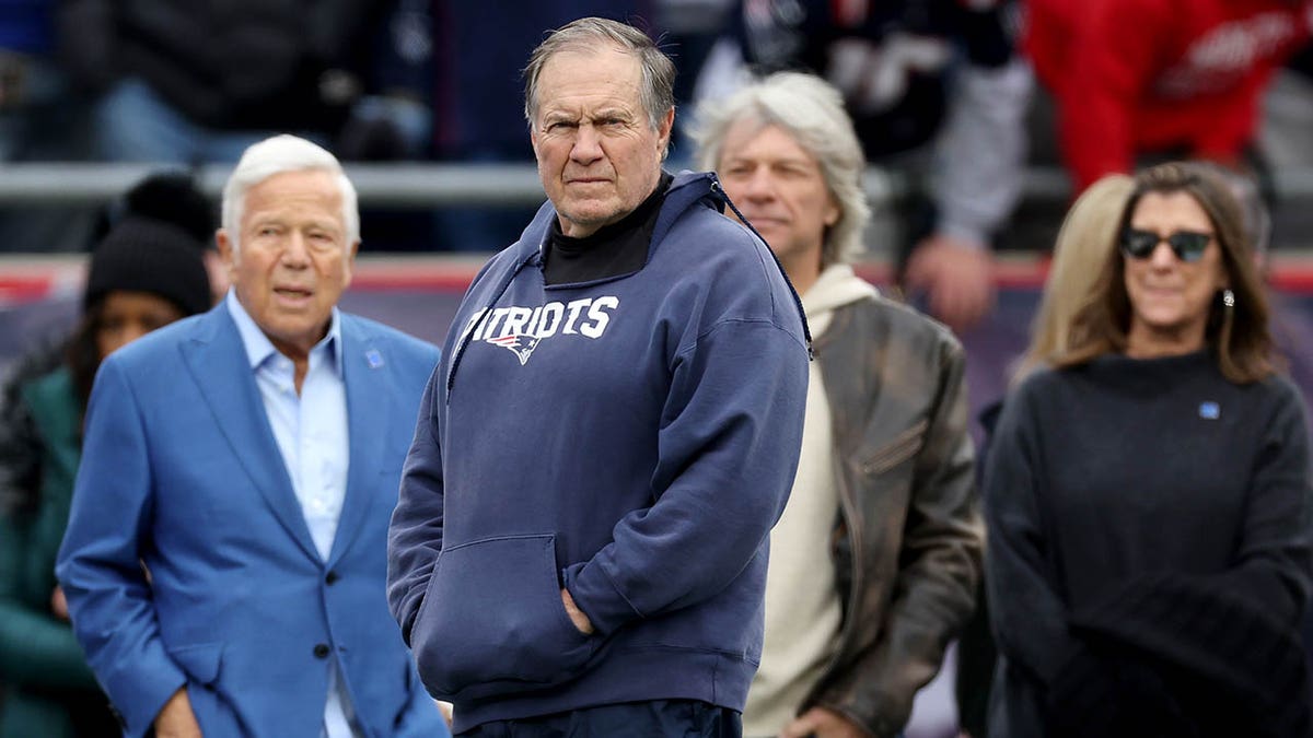 Bill Belichick looks on prior to a game