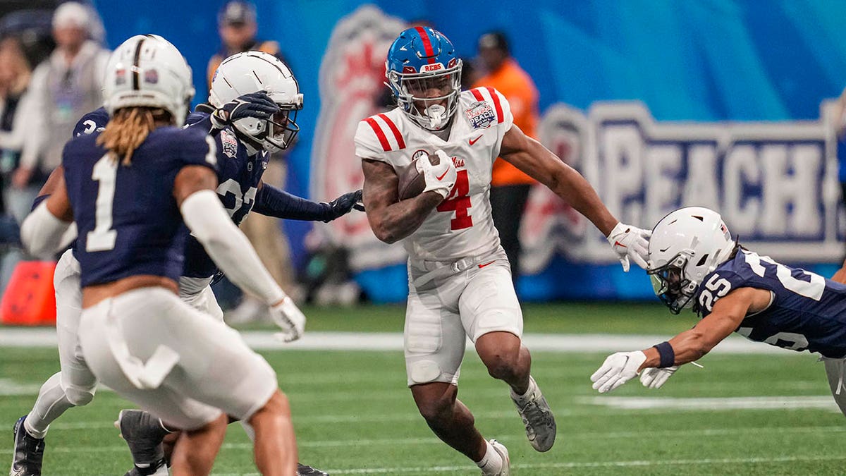 Mississippi Rebels runs during the Peach Bowl