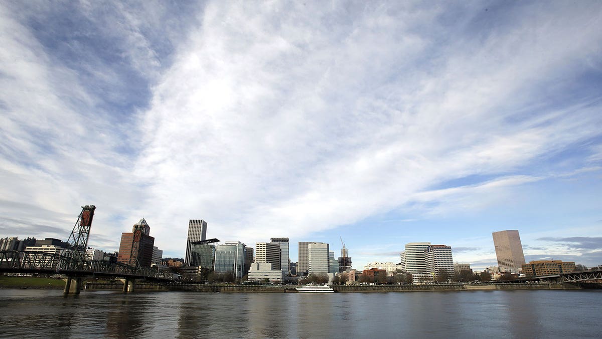 Portland seen in distance from water