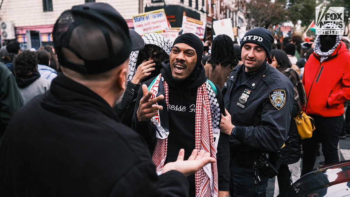 Pro-Palestinian protestors march through Brooklyn