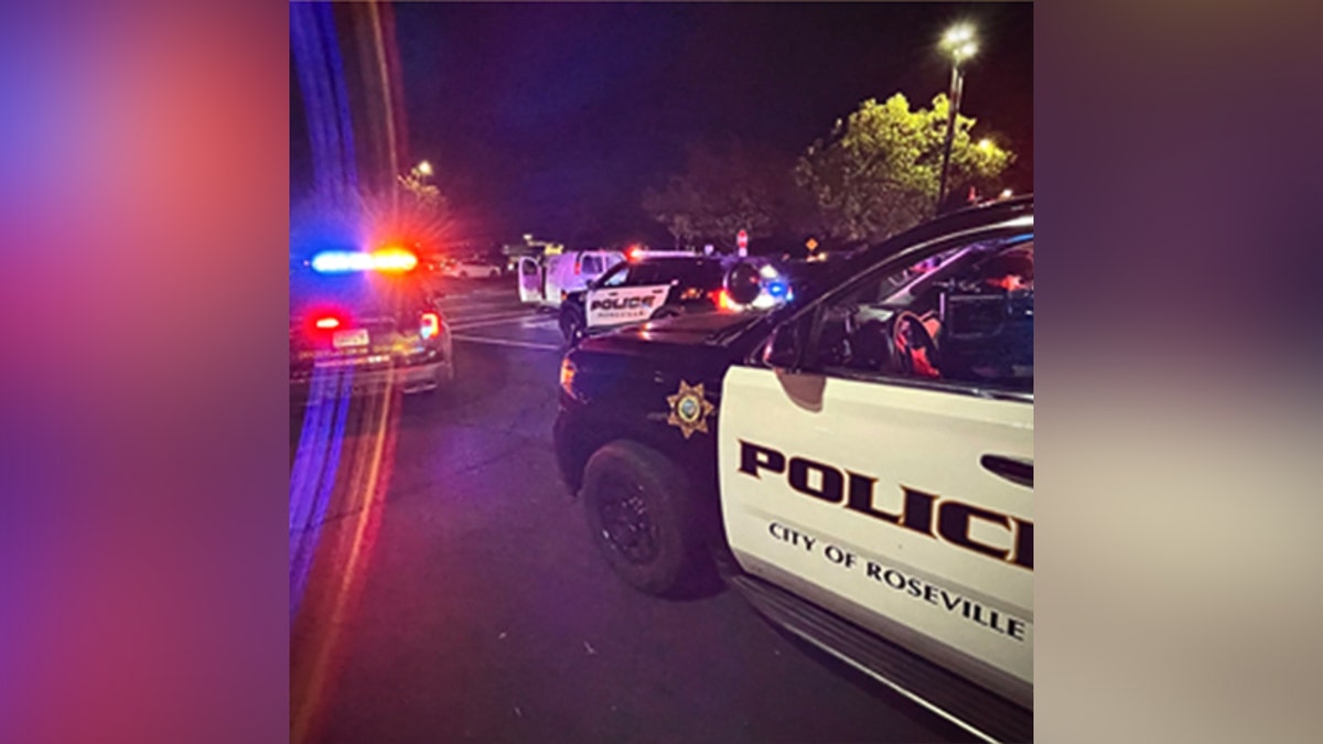 Roseville Police Department vehicles at a scene