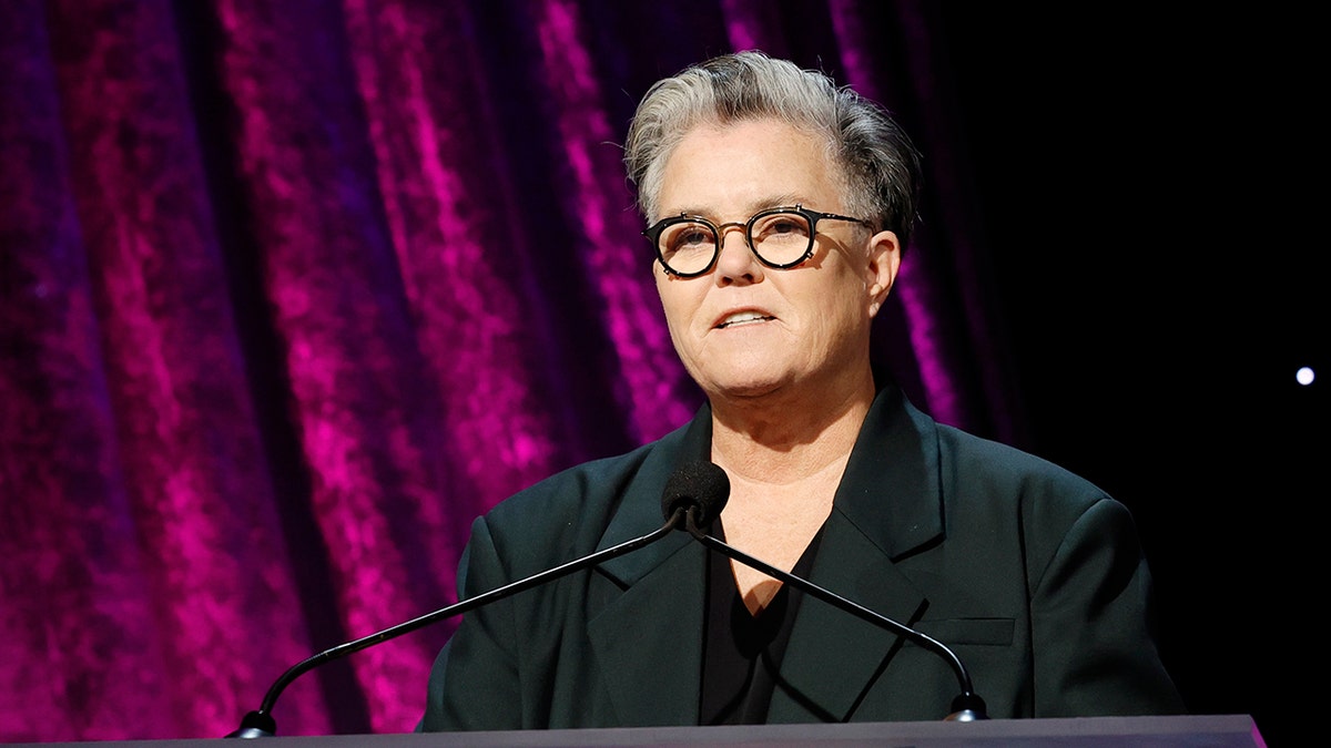 Rose O'Donnell on stage at a podium