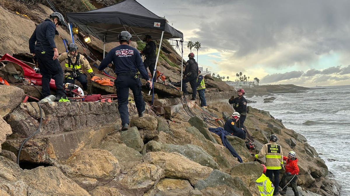 The scene of a rescue in San Diego
