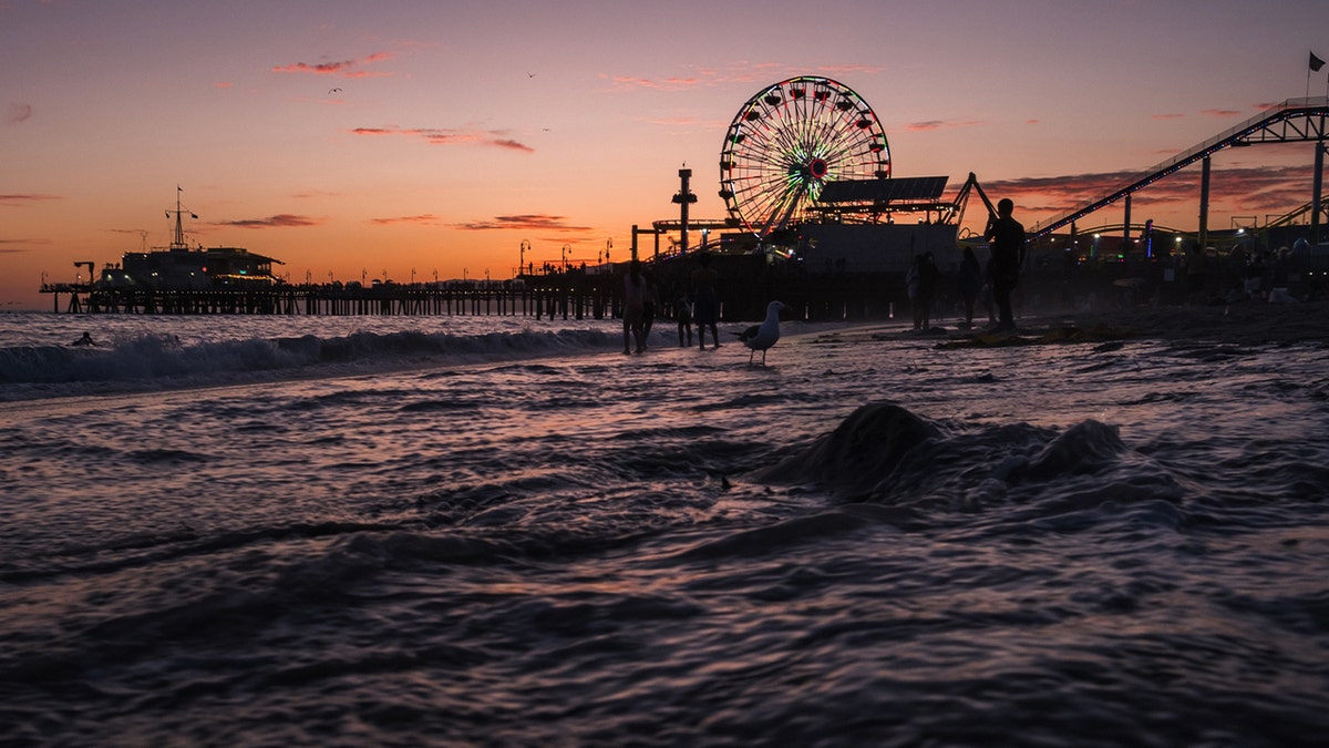 Santa Monica Beach at sunset
