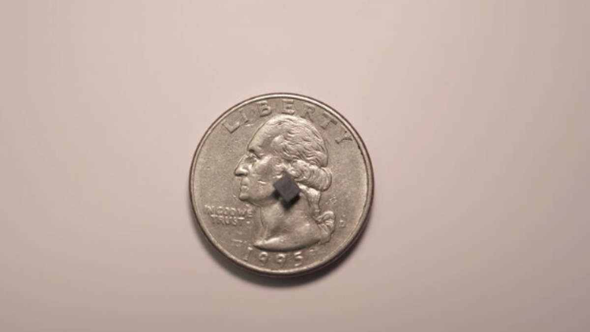 An AI chip on the surface of a U.S. quarter coin