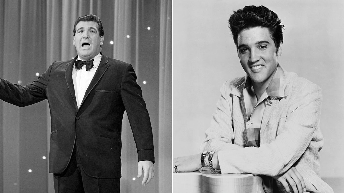 Shecky Greene splitscreen with Elvis Presley