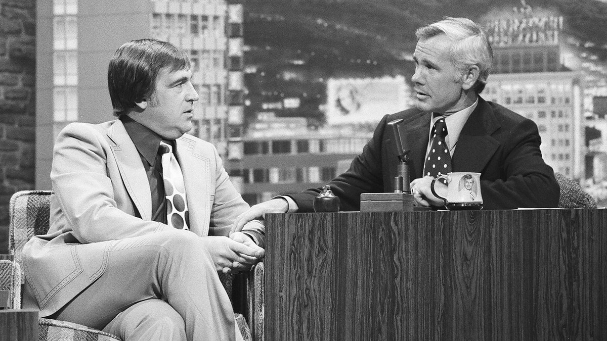Shecky Greene and Johnny Carson on the set of The Tonight Show