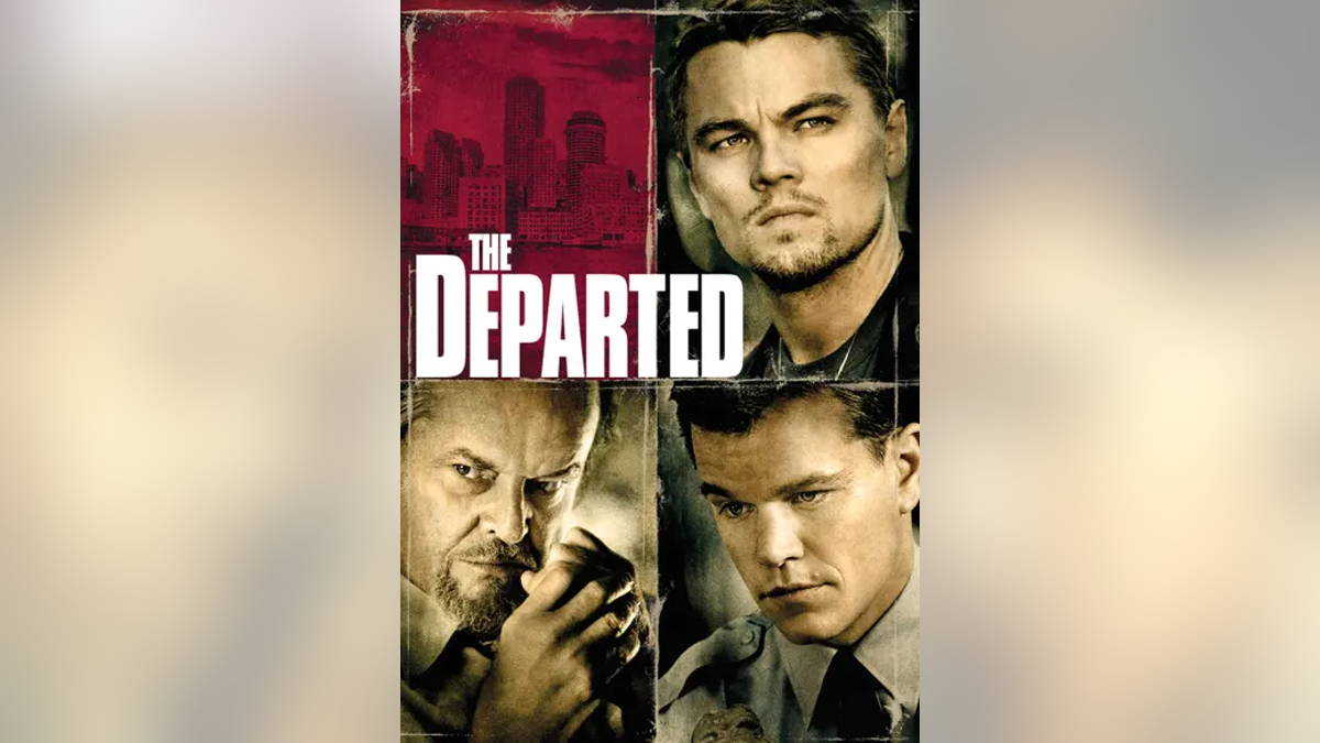 Movie poster of "The Departed" with actors on cover