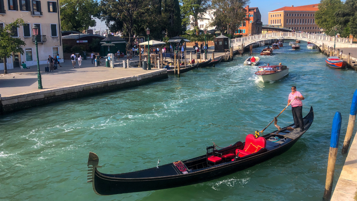 Gondolas seen in canal