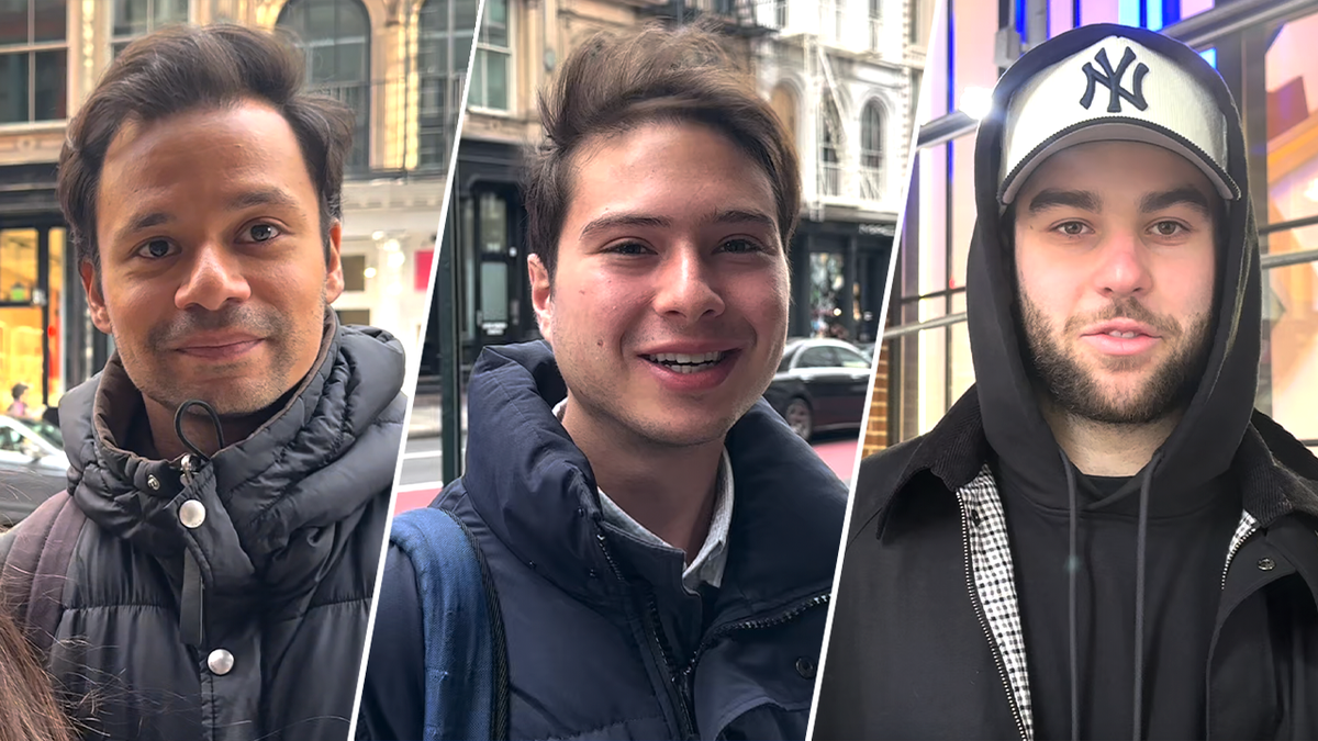 3 men standing on sidewalk in new york city talking about new years resolutions.