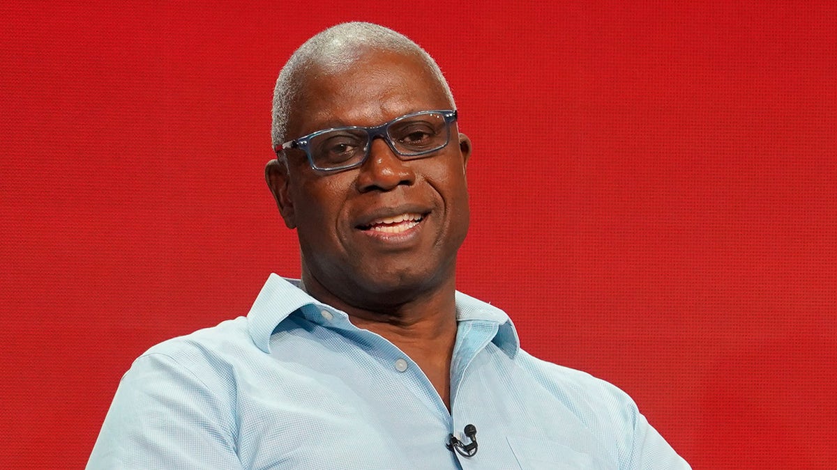 Andre Braugher wears blue button down shirt at panel discussion