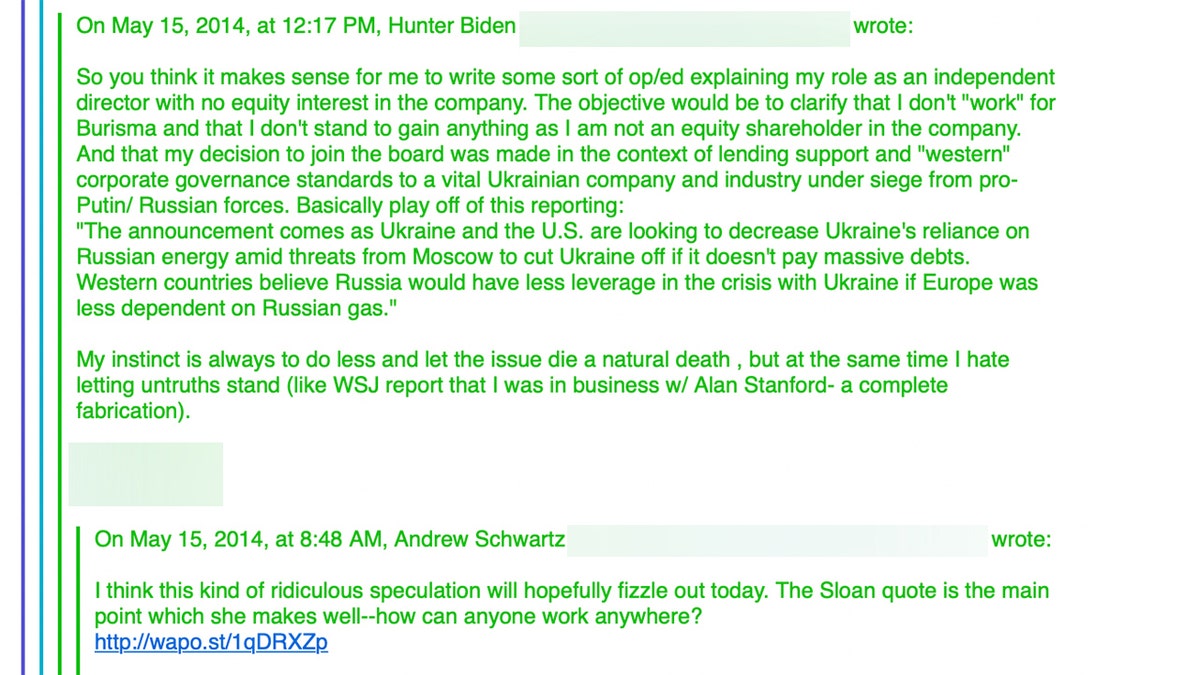 Hunter Biden email