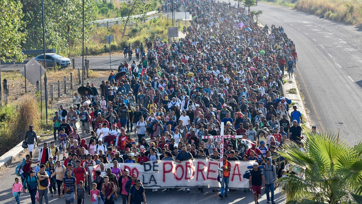 Thousands of migrants marched to cross the border illegally.