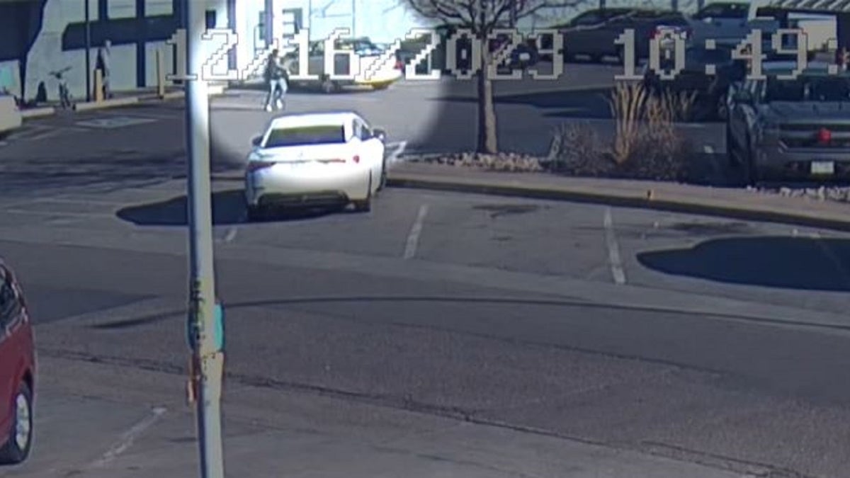 Video footage of a getaway car stolen from a parking lot