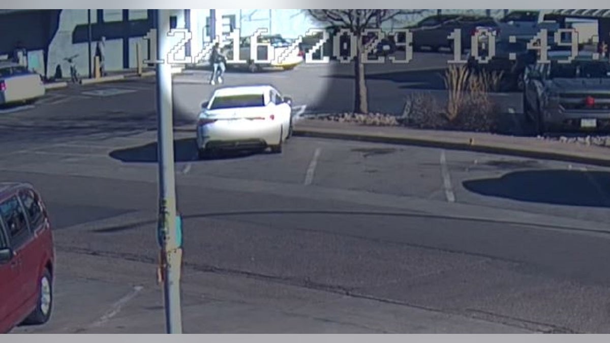 Video footage of a getaway car stolen from a parking lot