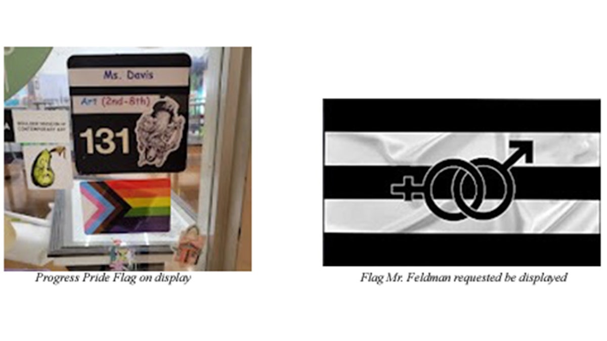 progress pride flag and straight pride flag