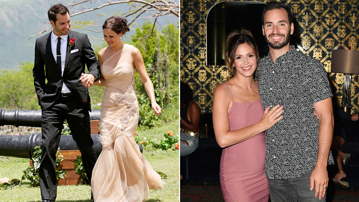 Desiree Hartsock and Chris Siegfried then and now split