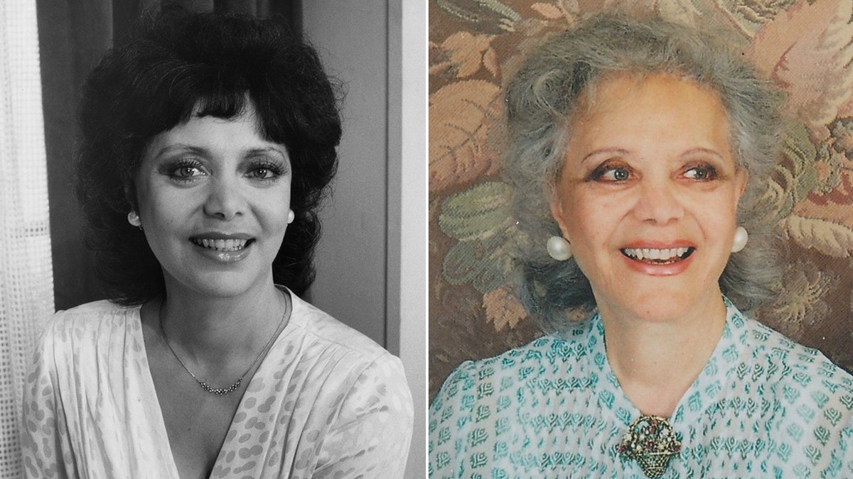 A split image of two photos of Ellen Holly