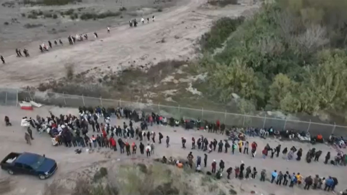 Migrants are processed in Eagle Pass, Texas.