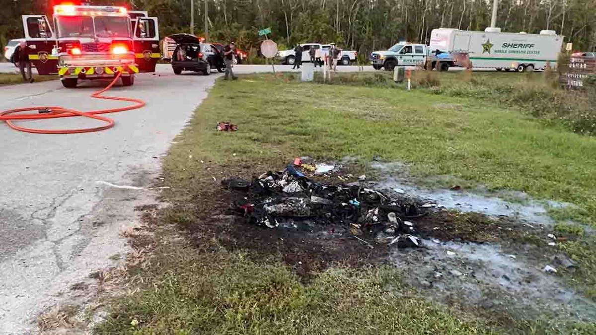 pile of burnt debris