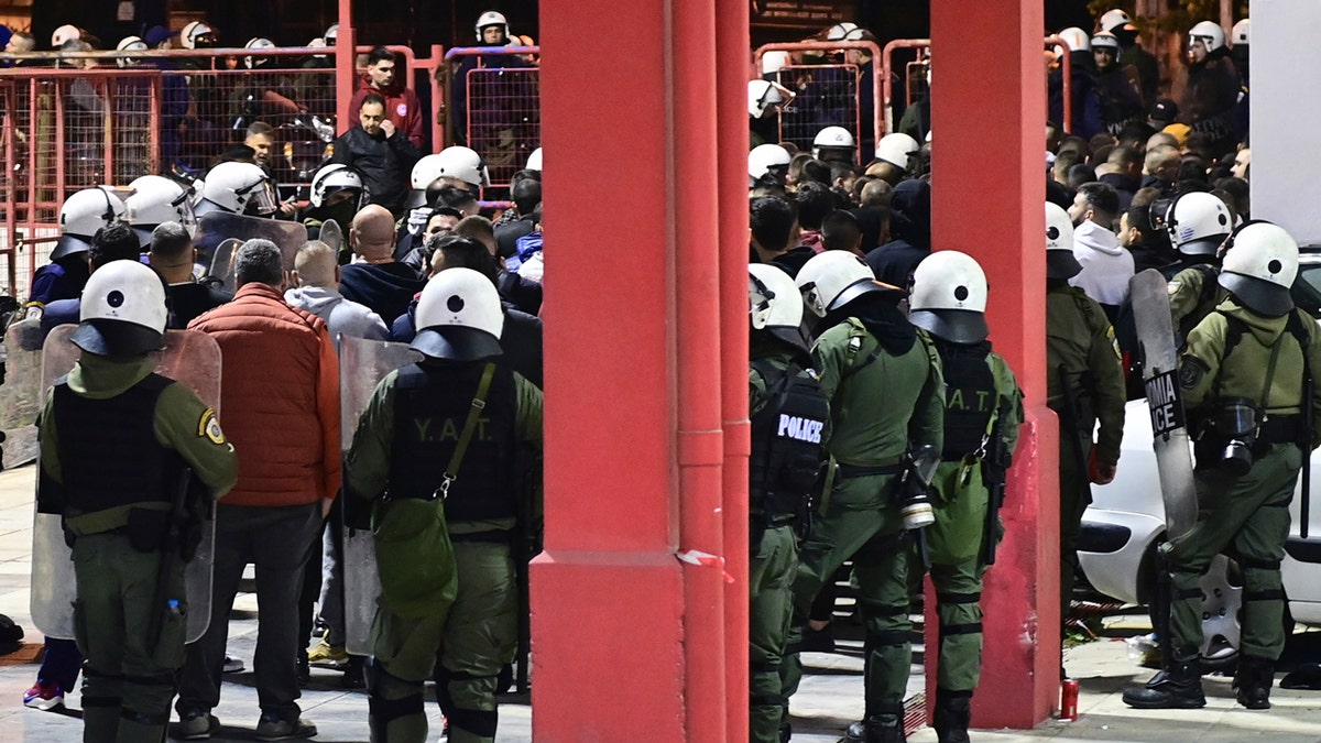 Riot police at Greek stadium