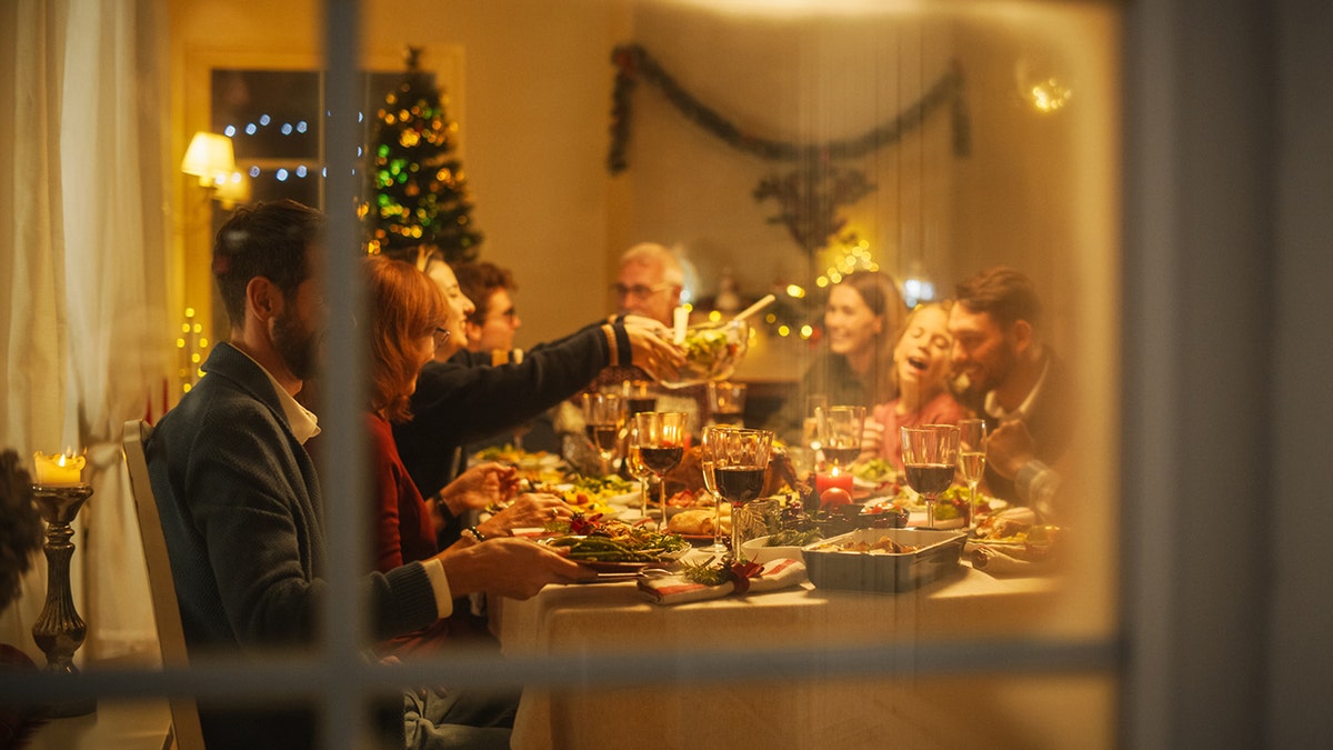 family at christmas dinner