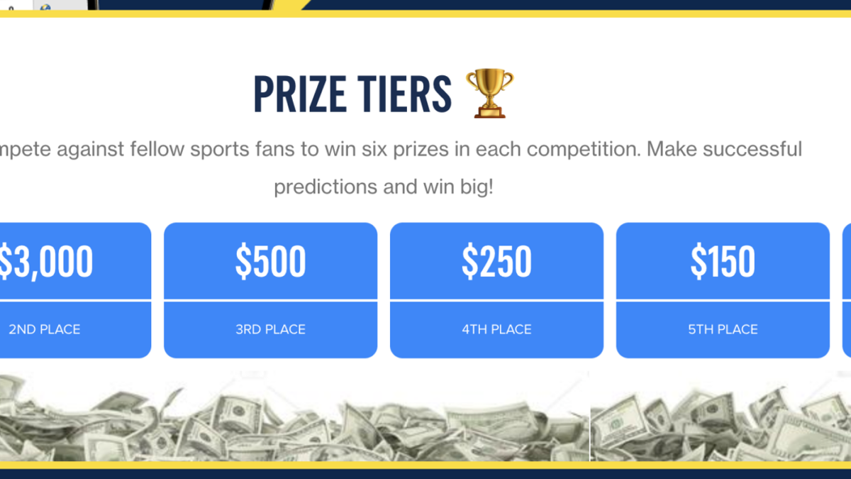 The prize structure for the weekly FOX Super 6 NFL contest, courtesy of FOXSports.com.