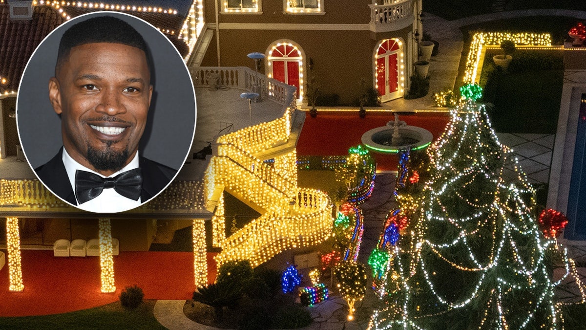 Jamie Foxx decorou sua casa com luzes de Natal