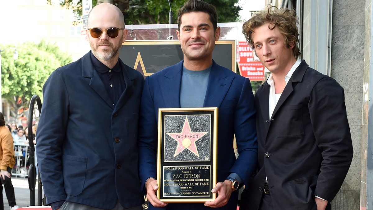 Zac Efron, Jeremy Allen White and Sean Durkin at walk of fame