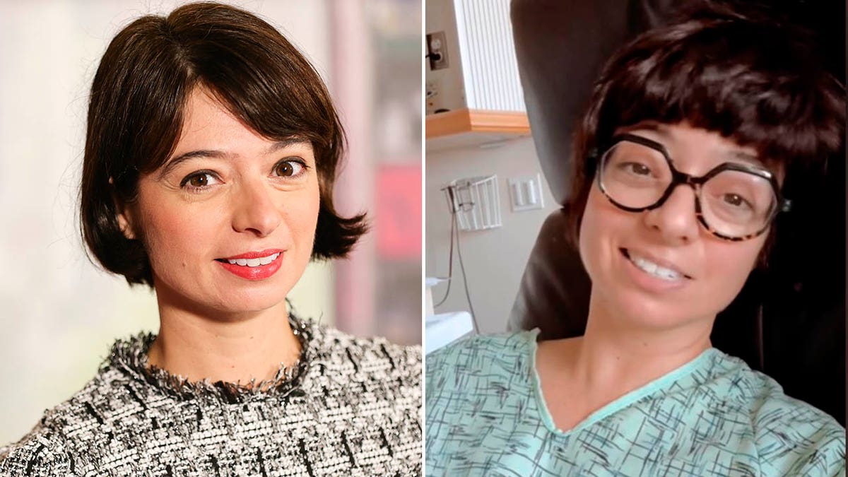 kate micucci on red carpet and in hospital
