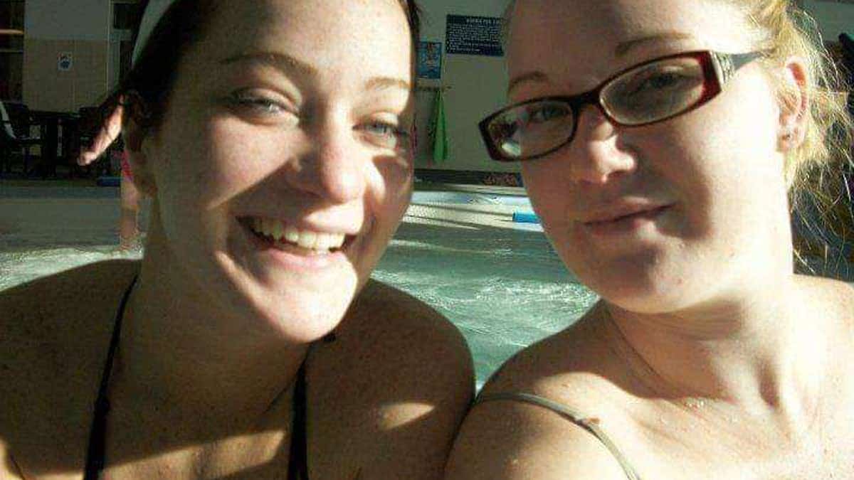 Katie Ferguson pictured with her sister Nicole